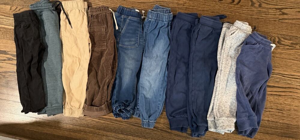 Toddler Boy Size 2/3 Pants Jeans Joggers Cords Lot Of 10
